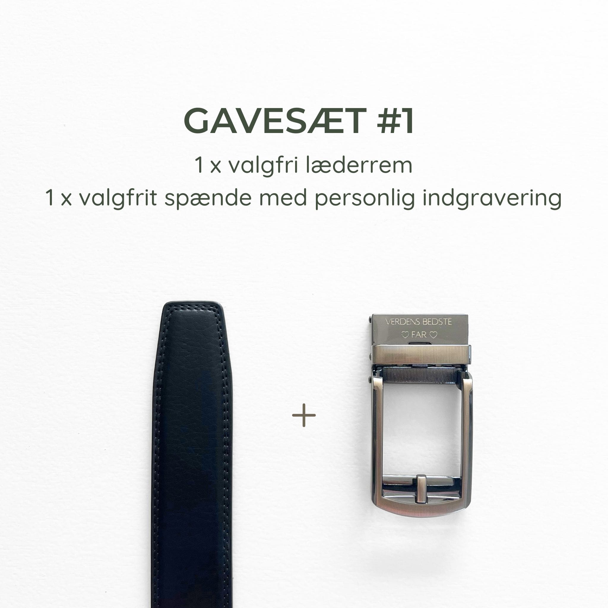 GAVESÆT #1 – 1 x Læderbælte med personlig indgravering