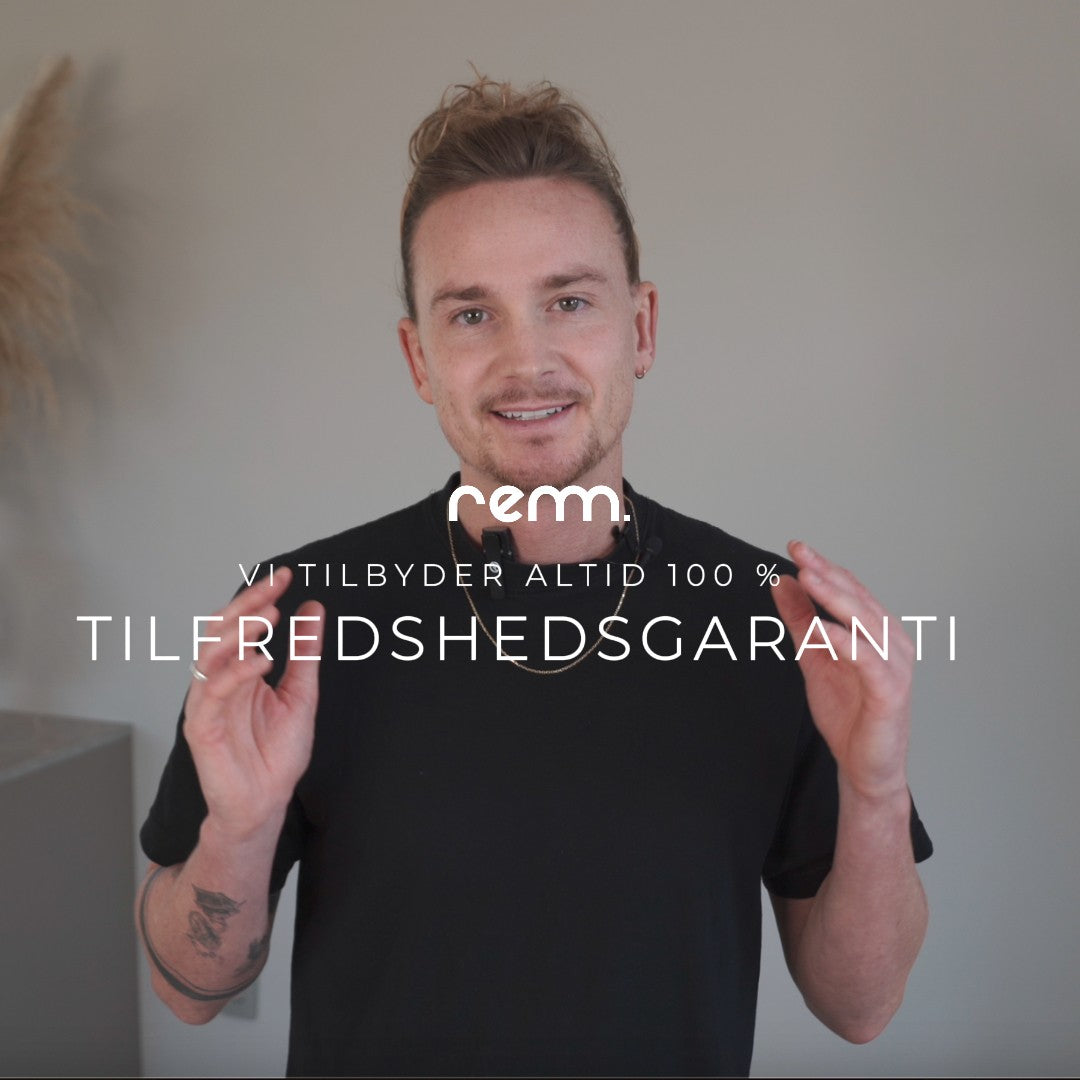 Indlæs video: Du får altid 100 % tilfredshedsgaranti, når du handler hos remm.
