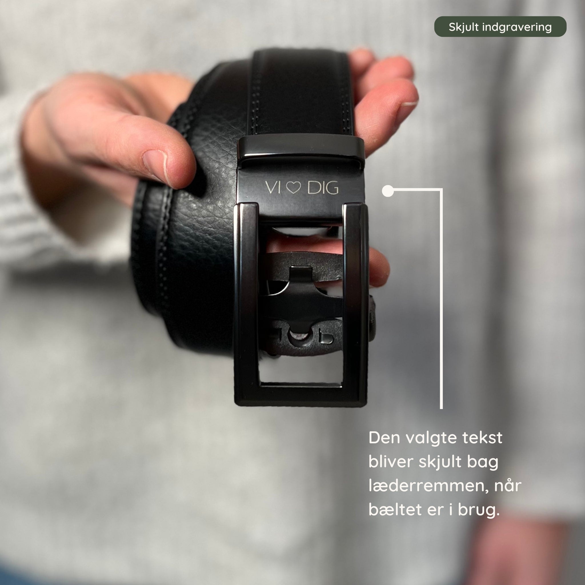 GAVESÆT #3 – 4 x Læderbælte med personlig indgravering