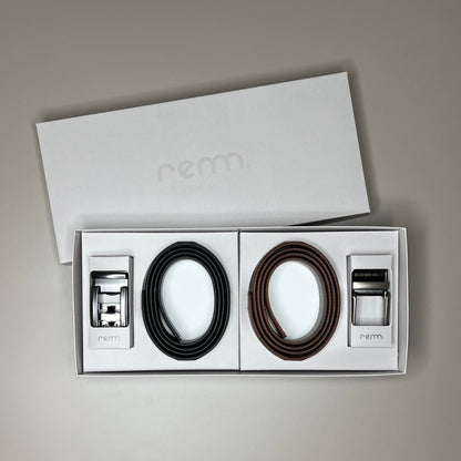 GAVESÆT #2 – 2 x Læderbælte med personlig indgravering