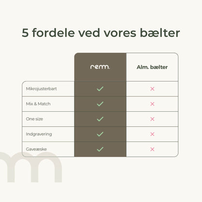 Brunt Læderbælte uden huller